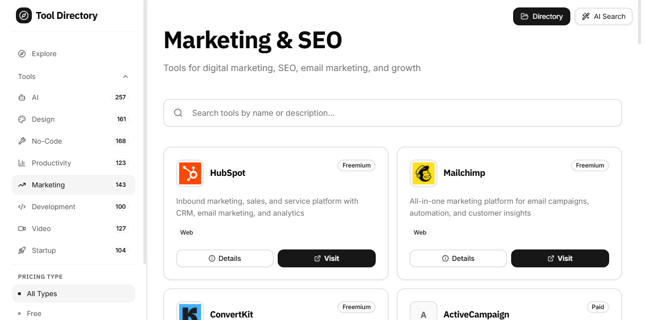 Megalo Tool Directory Preview